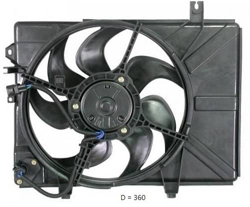 Вентилятор Радіатора (в Зборі) Hyundai Getz 2002-2005, 253801C150, 253801C160