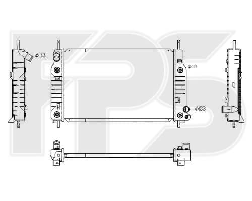 Радіатор Охолодження Ford Mondeo 1993-1996, 1011984, 1011985, 1038608, 1106556, 1106692, 1106693, 1671779, 6775670, 6899904, 7330967, 7358426, 93BB8005HB, 93BB8005HC, 93BB8005HD, 93BB8005HE, 95BB8005BA, 97BB8005BA, ME97BB8005BA