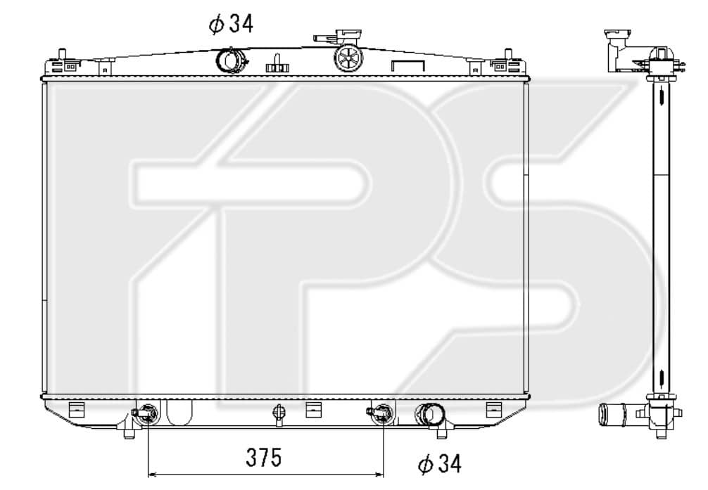 Радіатор Охолодження Lexus RX 2015-2019, 164000P510, 1640031A30, 1640031A40