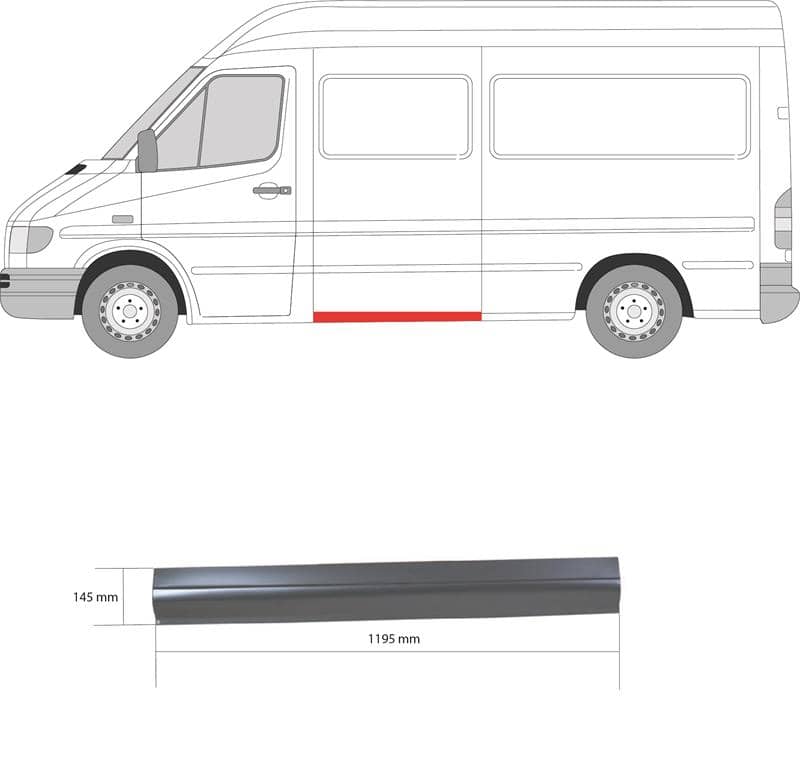Ремчастина Металева Передня Ліва Mercedes-Benz Sprinter 1995-2000