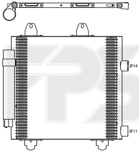 Радіатор кондиціонера Peugeot 107 2005-2012, 6455EE, 6455EF, 884500H010, 884500H020, E163360, E163361