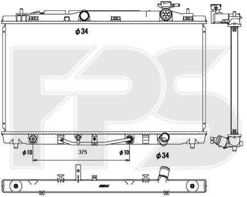 Радіатор Охолодження Lexus ES 2006-2012, 1640031410, 1640031520, 16400AD020, 164000P220, 164000P360, 16400AD010