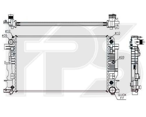 Радіатор Охолодження Mercedes-Benz Sprinter 2006-2013, 68013630AA, 9065000402, 9065001502, A9065000402, A9065001502, K68013630AA, K68013630AB