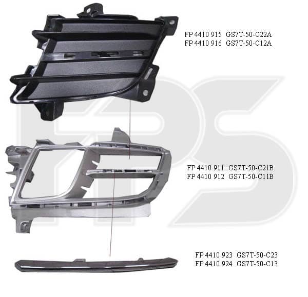 Решітка Пластикова Передня Ліва Mazda 6 2008-2010