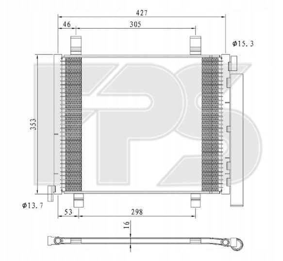 Радіатор кондиціонера Seat MII 2012-2021, 1S0816411, 1S0820411B, 1S0820411F, 1S0820411G, 1S0820411H, 1S0820411J