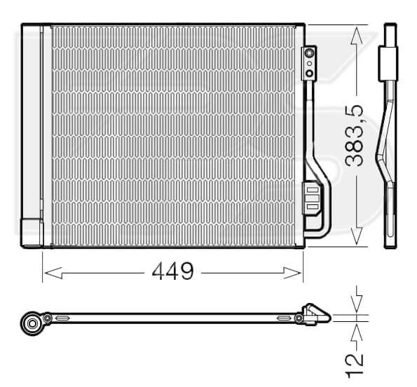 Радіатор кондиціонера Smart Fortwo 2007-2014, 4515000054, 4515000154, A4515000054, A4515000154