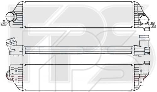 Радіатор Наддуву Nissan NV400 2010-2021, 144960015R, 2141000Q0D, 4420575, 7485120579, 93168279, 144969388R