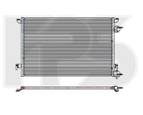 Радіатор кондиціонера Opel Vectra 2002-2005, 13101840, 13114943, 13114944, 1850077, 1850080, 1850095, 24072002, 24418363, 51749914, 51779945, 71740472, 24419327