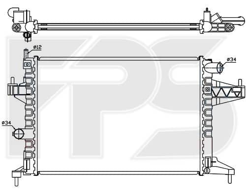 Радіатор Охолодження Opel Combo 2001-2011, 1300237, 1300333, 24445163, 9196689, 9201956, 95513833