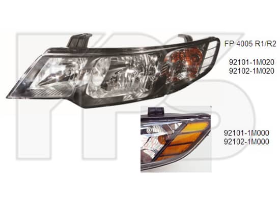 Фара Передня Передня Права Kia Cerato 2009-2012, 921021M020