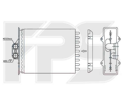 Радіатор Пічки Opel Vectra 1995-1999, 1618048, 1618049, 1618110, 1854680, 2724982, 5045836, 5914435, 6552743, 90512200, 90512201
