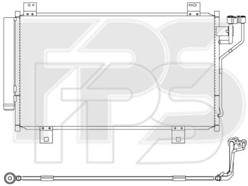 Радіатор кондиціонера Mazda 3, BSS561480A, GHT661480, GHT661480A, GHT661480B, GHT661480C