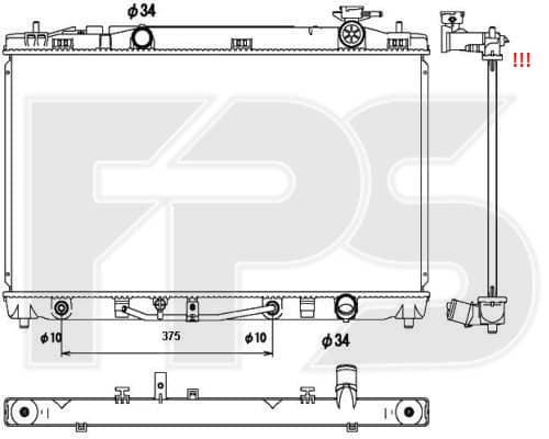 Радіатор Охолодження Toyota Camry 2006-2011, 164000H210, 164000H220, 164000H240, 164000H310, 164000V070, 1640028520, 1640028640, 1640028641, 1640036070
