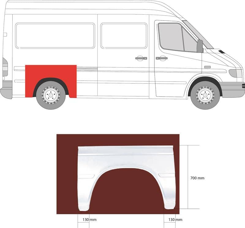 Ремчастина Металева Задня Права Mercedes-Benz Sprinter 1995-2000