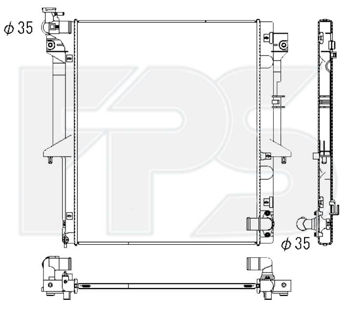 Радіатор Охолодження Mitsubishi L200 2018-2023, 1350A817, 1350A821