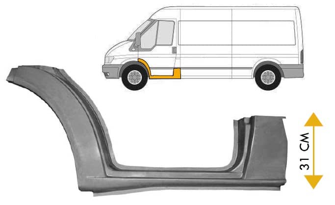 Ремчастина Металева Передня Ліва Ford Transit 2000-2006