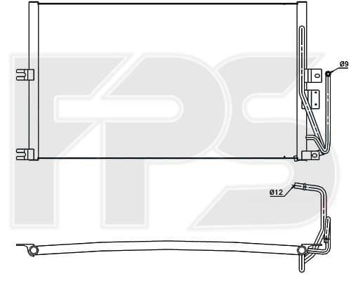 Радіатор кондиціонера Opel Vectra 1999-2002, 1618114, 1850065, 52485274