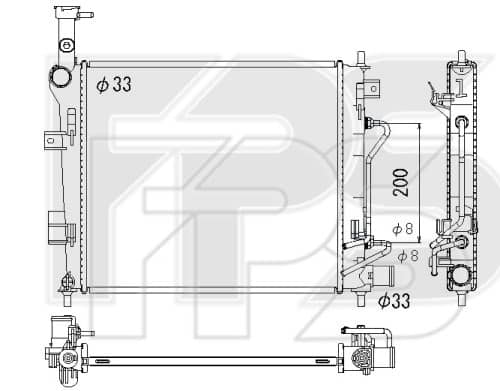 Радіатор Охолодження Kia Picanto 2011-2016, 253101Y050, 253101Y350