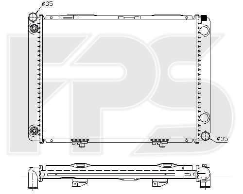 Радіатор Охолодження Mercedes-Benz 190 1982-1993, 2015008503, 2015008603, 2105007303, A2015008503, A2015008603, A2105007303
