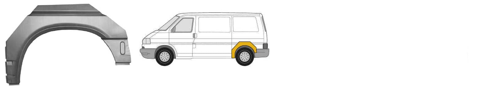 Ремчастина Металева Задня Права Volkswagen Transporter 1990-2003