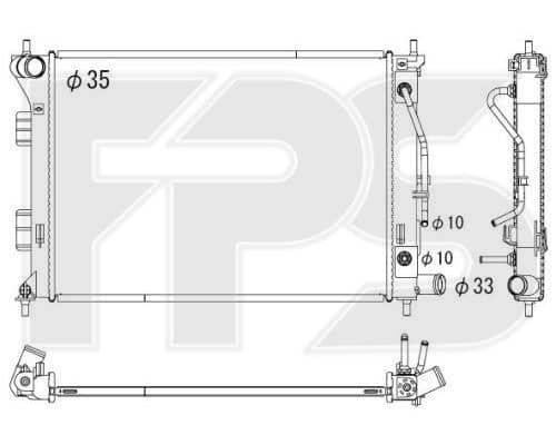 Радіатор Охолодження Hyundai Elantra 2011-2014, 253103X100, 253103X101, 253103X151