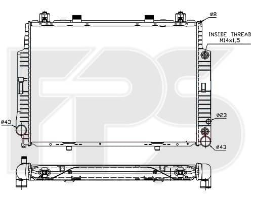 Радіатор Охолодження Mercedes-Benz S-Class 1991-1998, 1405001003, 1405001403, 1405001603, A1405001003, A1405001403, A1405001603