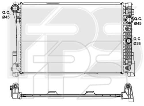 Радіатор Охолодження Mercedes-Benz E-Class 2009-2012, 2045000203, 2045002203, 2045004303, A2045000203, A2045002203, A2045004303