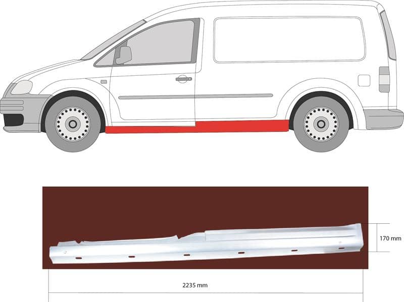 Ремчастина Металева Передня Ліва Volkswagen Caddy 2004-2010