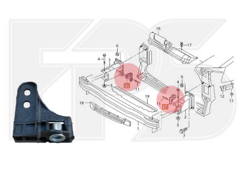 Кріплення бампера AUDI A4 2012-2016