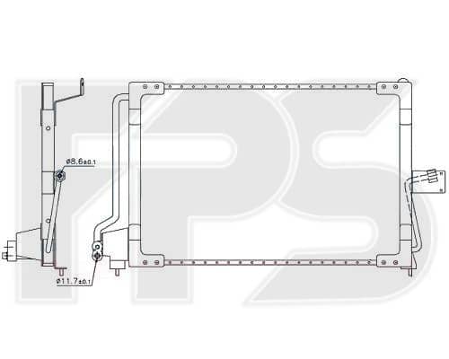 Радіатор кондиціонера Opel Astra 1991-1997, 1618012, 52460417, 52464309