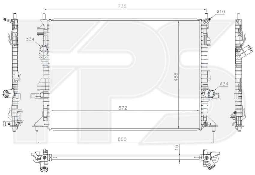 Радіатор Охолодження Ford Focus 2019-2022, 2238311, 2258572, JX618005BC, JX618005BD