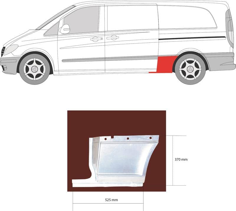 Ремчастина Металева Передня Права Mercedes-Benz Viano 2003-2010, 6396370519, A6396370519
