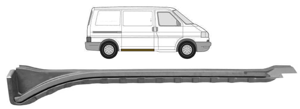 Ремчастина Металева Посередені Права Volkswagen Transporter 1990-2003