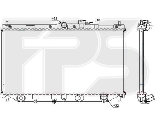 Радіатор Охолодження Honda Accord 1990-1991, 19010P45505, 19010PT0003, 19010PT0004, 19010PT0013, 19010PT0J01, 19010PT0J02, 19010PT0J03