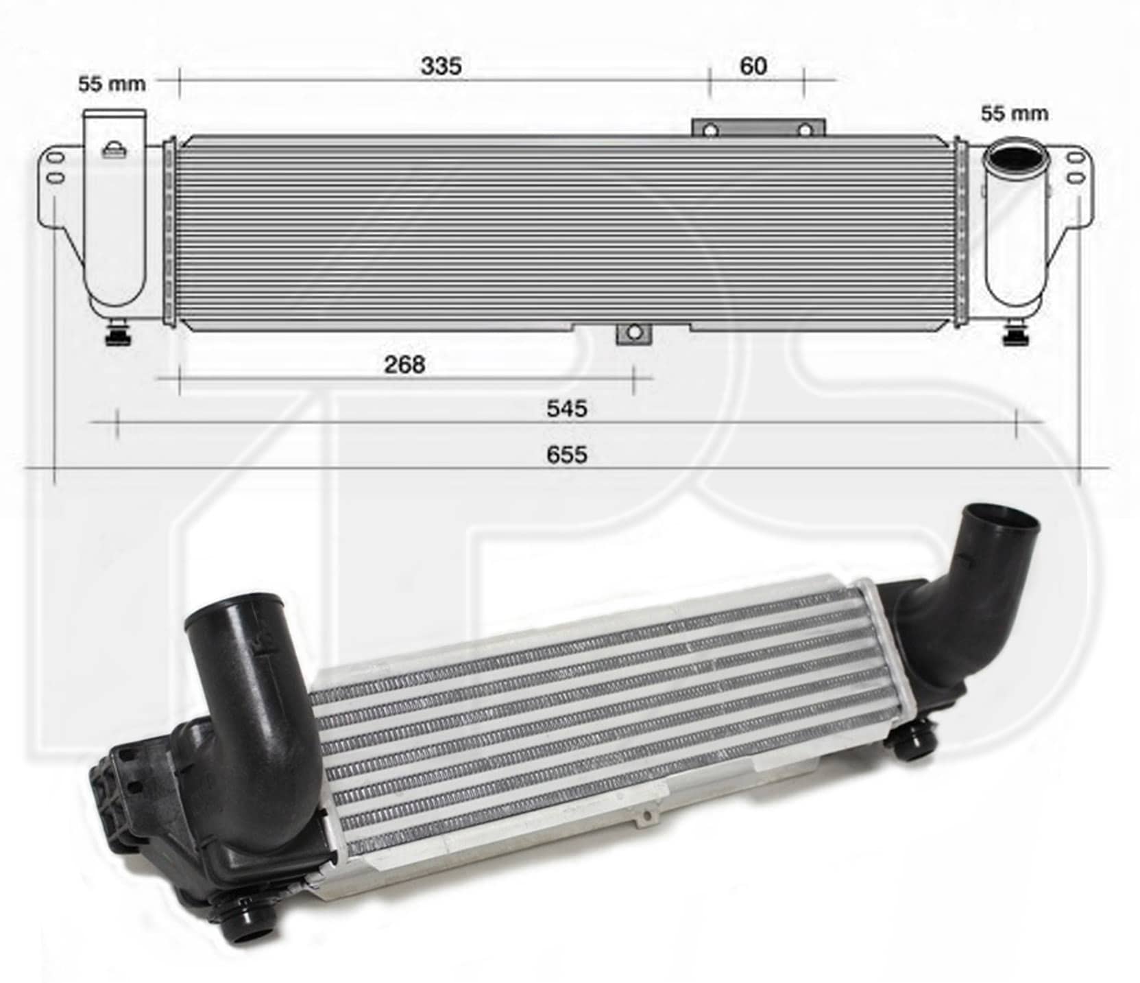 Радіатор Наддуву Kia Sorento 2006-2009, 281904A160