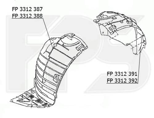 Підкрилок Передній Лівий Infiniti EX 2007-2012