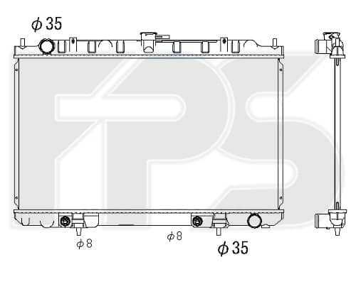 Радіатор Охолодження Nissan Maxima 2000-2006, 214102Y000, 214102Y700, 214102Y703, 214102Y900, 214102Y903, 214102Y907, 214602Y600, 214602Y603, 214602Y607