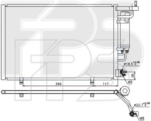 Радіатор кондиціонера Ford Fiesta 2013-2019, 1756414, AV1119710DA