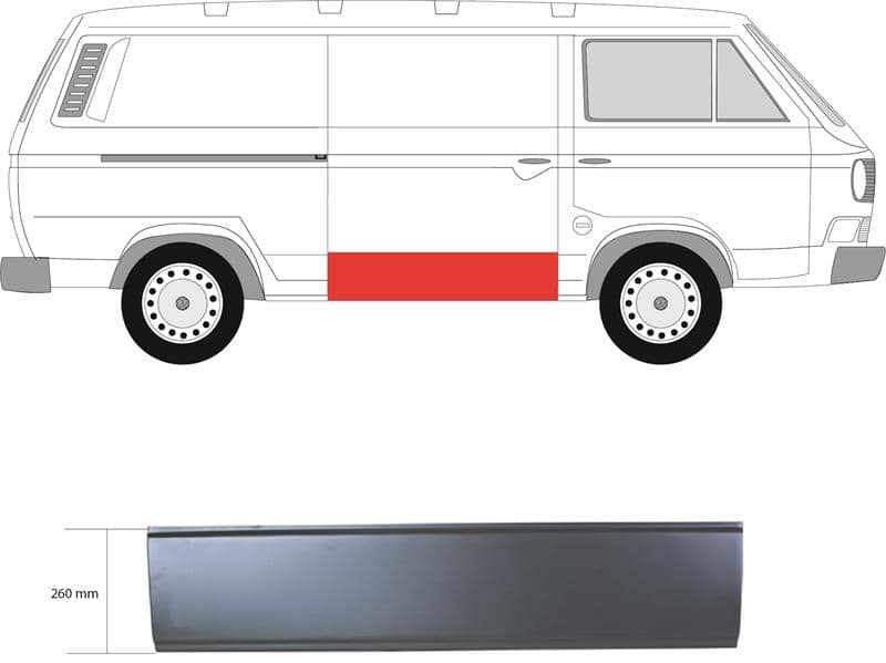 Ремчастина Металева Передня Права Volkswagen Transporter 1980-1991