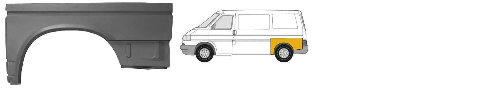 Ремчастина Металева Задня Ліва Volkswagen Transporter 1990-2003