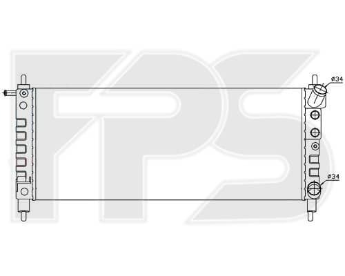 Радіатор Охолодження Opel Corsa 1993-2000, 09128848, 1300174, 1300192, 1300205, 6300023, 90573899, 9128607, 9128608, 9128850, 9180595
