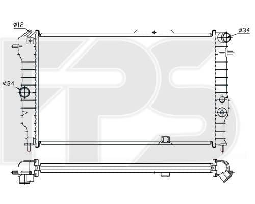 Радіатор Охолодження Opel Vectra 1988-1995, 03096385, 1300092, 1300107, 52455192, 90443463, 90443466