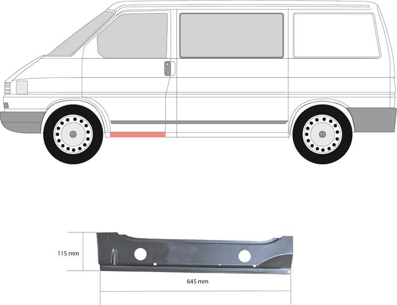 Ремчастина Металева Передня Ліва Volkswagen Transporter 1990-2003