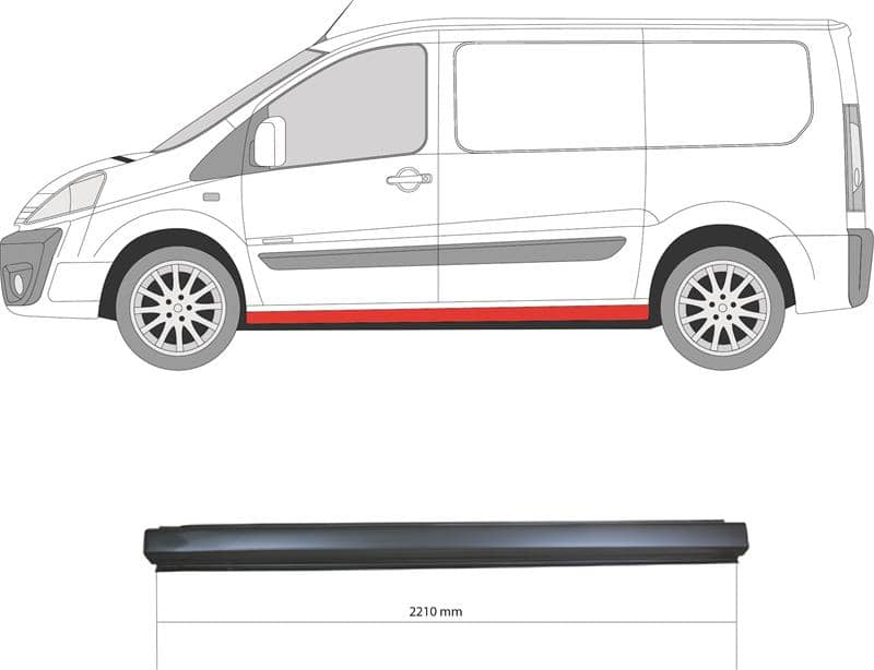 Ремчастина Металева Передня Ліва Citroen Jumpy 2007-2015