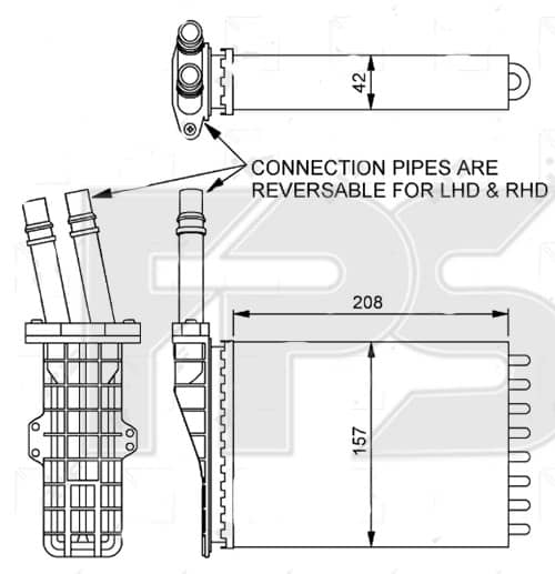 Радіатор Пічки Renault R11 1982-1988, 6025370414, 6025370415, 6025370416, 6025370900, 6025370901, 6025370932, 6025371298