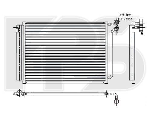 Радіатор кондиціонера BMW X5 2000-2006, 64536914216, 64538381543, 6914216, 8381543