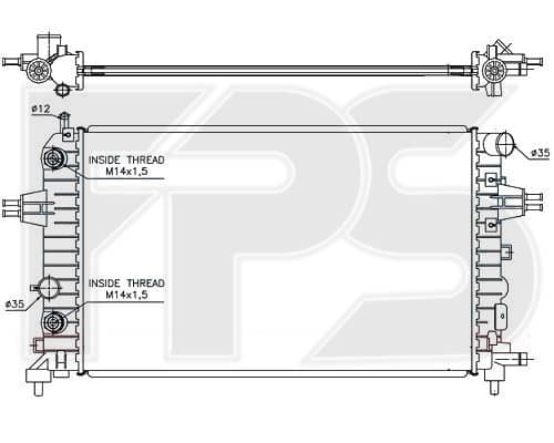 Радіатор Охолодження Opel Astra 2003-2014, 1300265, 13145210