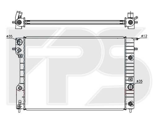 Радіатор Охолодження Opel Omega 1994-1999, 1300165, 52463045, 52463046, 52464745, 6302007, 6302165