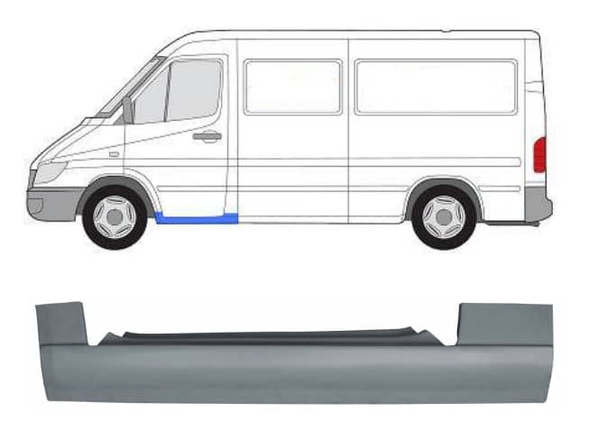Ремчастина Металева Передня Ліва Mercedes-Benz Sprinter 1995-2000