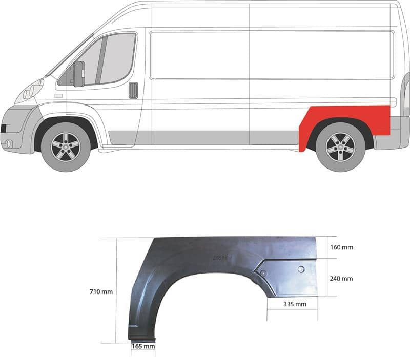 Ремчастина Металева Задня Ліва Citroen Jumper 2006-2014
